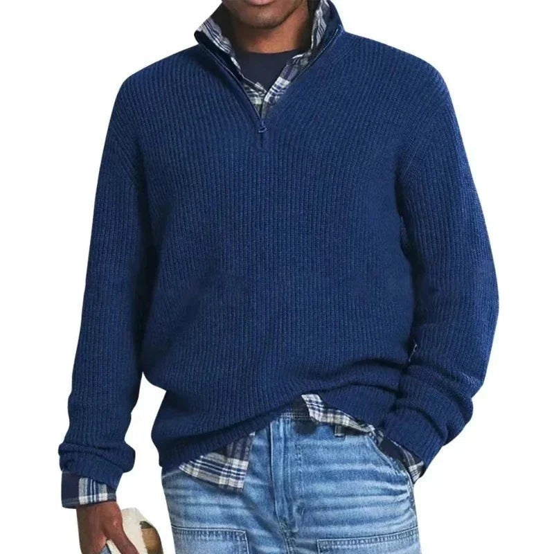 Pull en coton homme zippé, confortable et élégant pour tous les jours