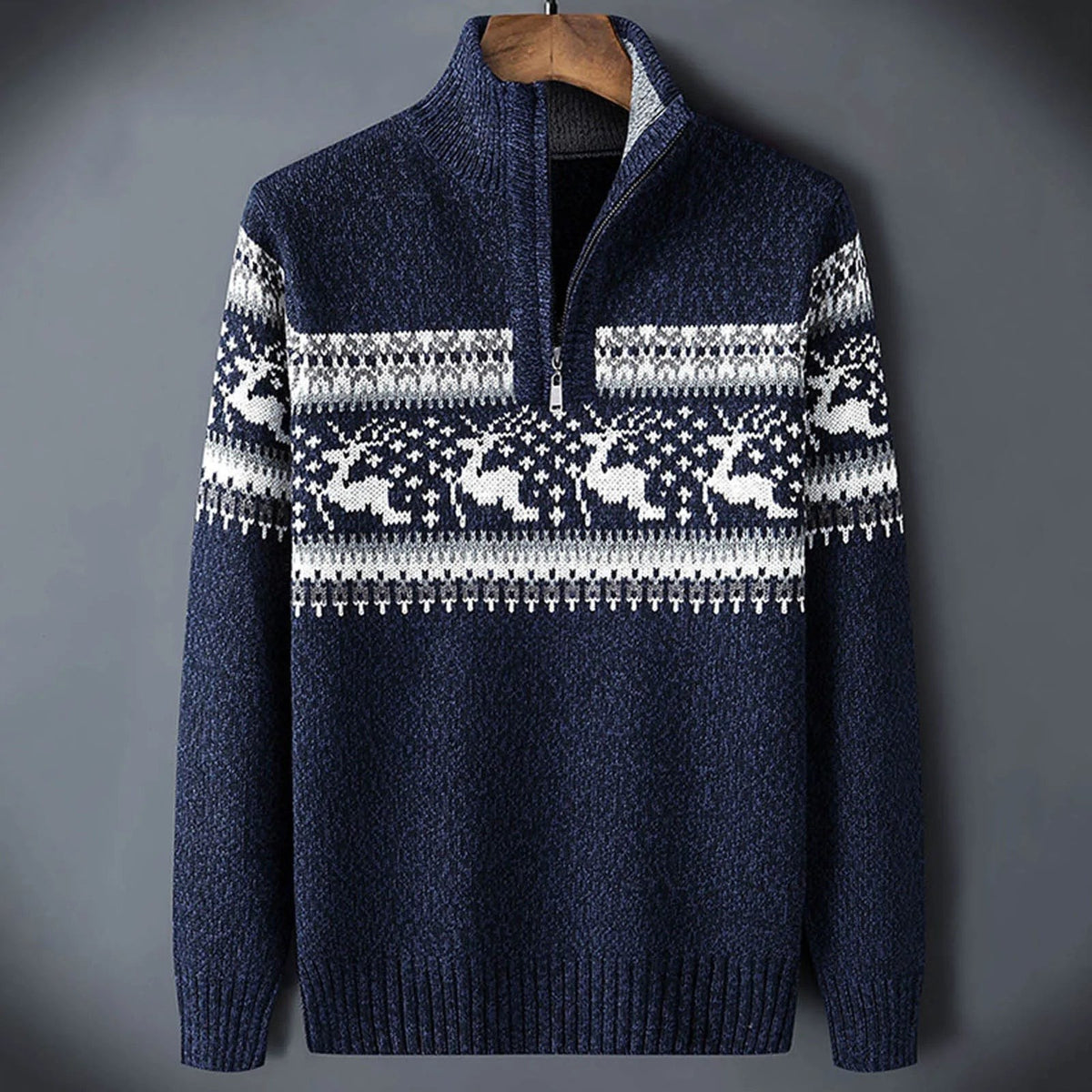 Pull en maille à demi-fermeture éclair pour homme, Pull d'hiver
