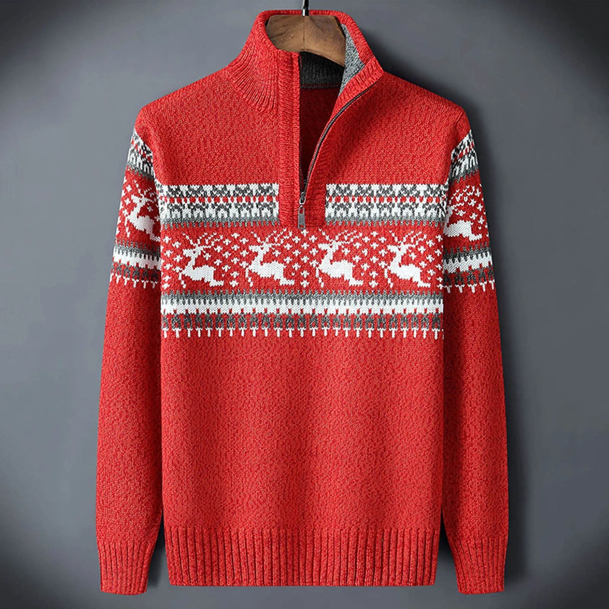 Pull en maille à demi-fermeture éclair pour homme, Pull d'hiver