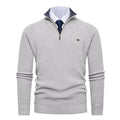 Pull en maille élégant pour homme à col montant et fermeture éclair