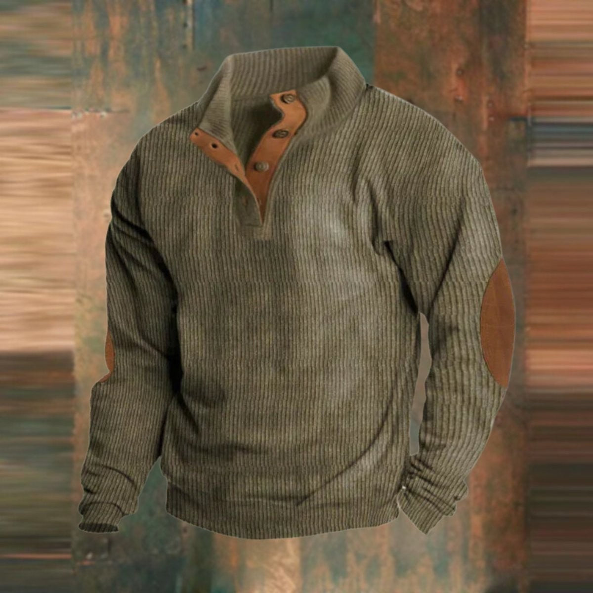 Pull habillé rétro classique en maille côtelée avec coudières pour homme