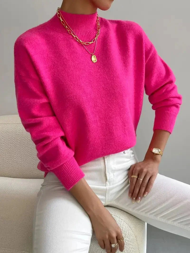 Pull oversize à col montant pour femme