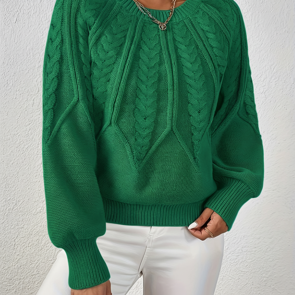 Pull violet torsadé à manches bouffantes