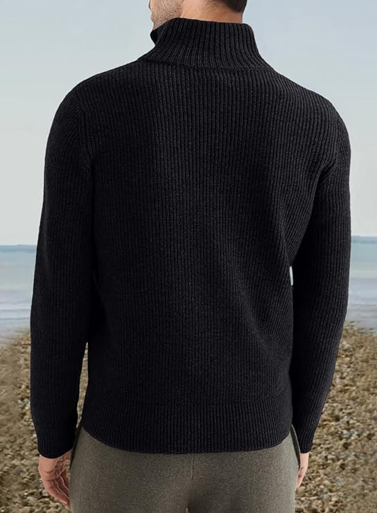 Pull zippé habillé pour homme en mélange de coton, design italien