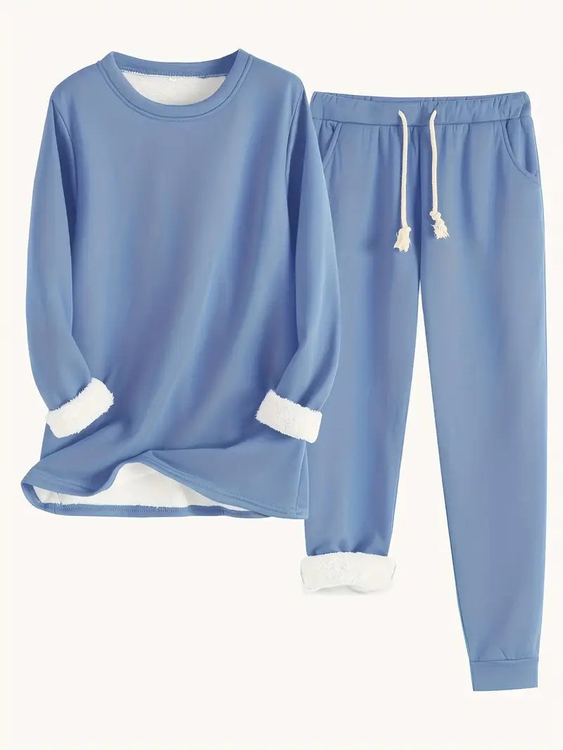 Pyjama deux pièces en coton pour femme, Ensemble détente confortable