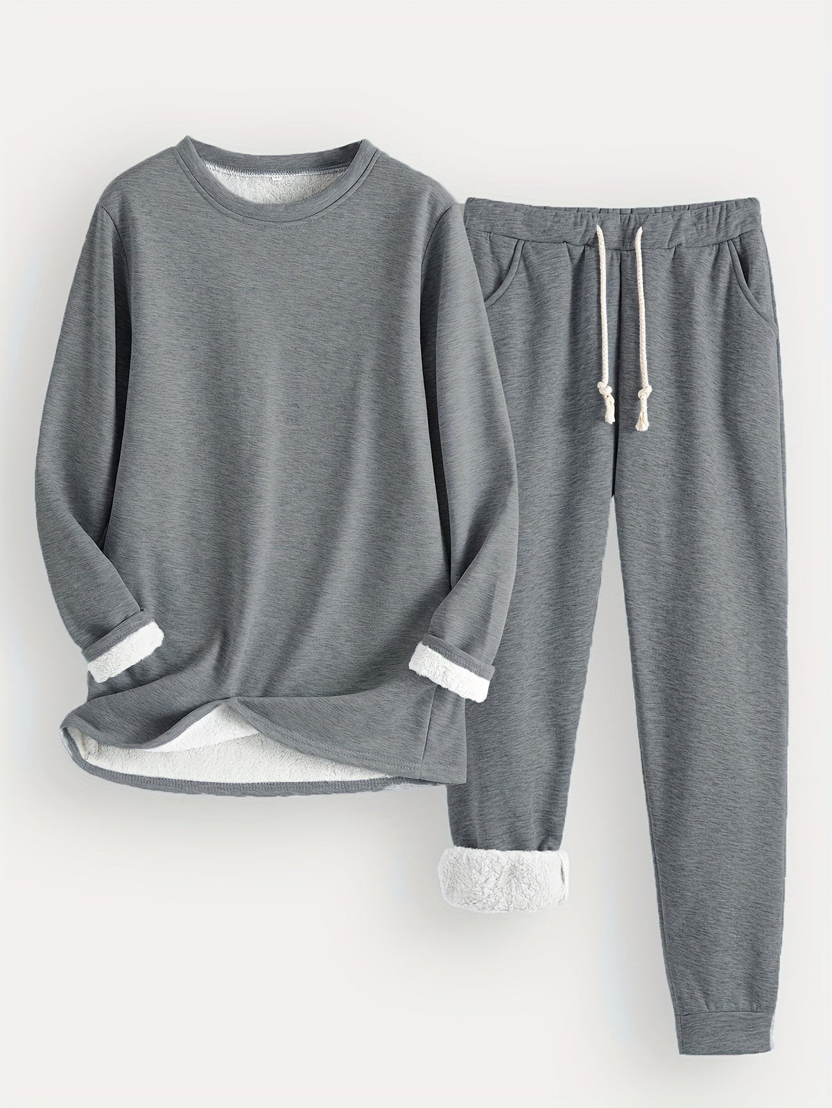 Pyjama deux pièces en coton pour femme, Ensemble détente confortable