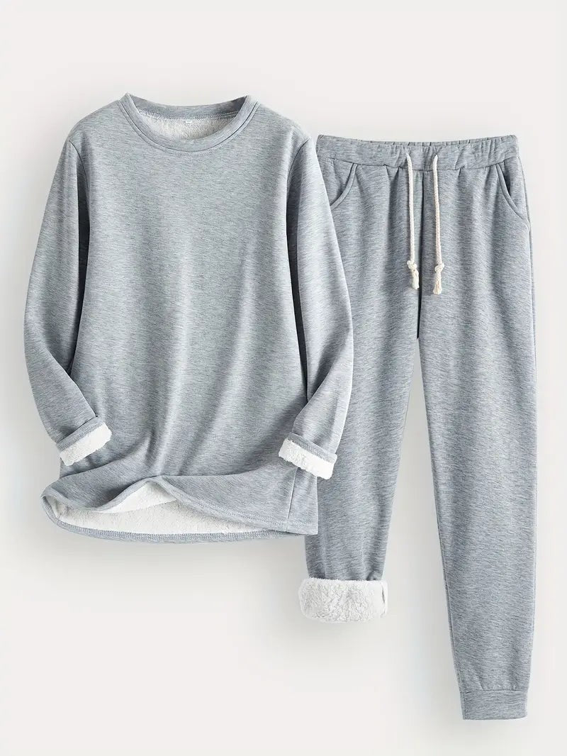 Pyjama deux pièces en coton pour femme, Ensemble détente confortable