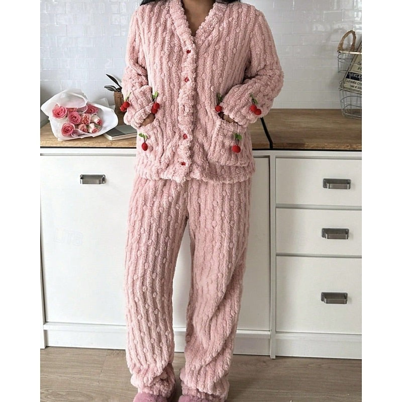 Pyjama polaire femme deux pièces, Ensemble de détente en polaire