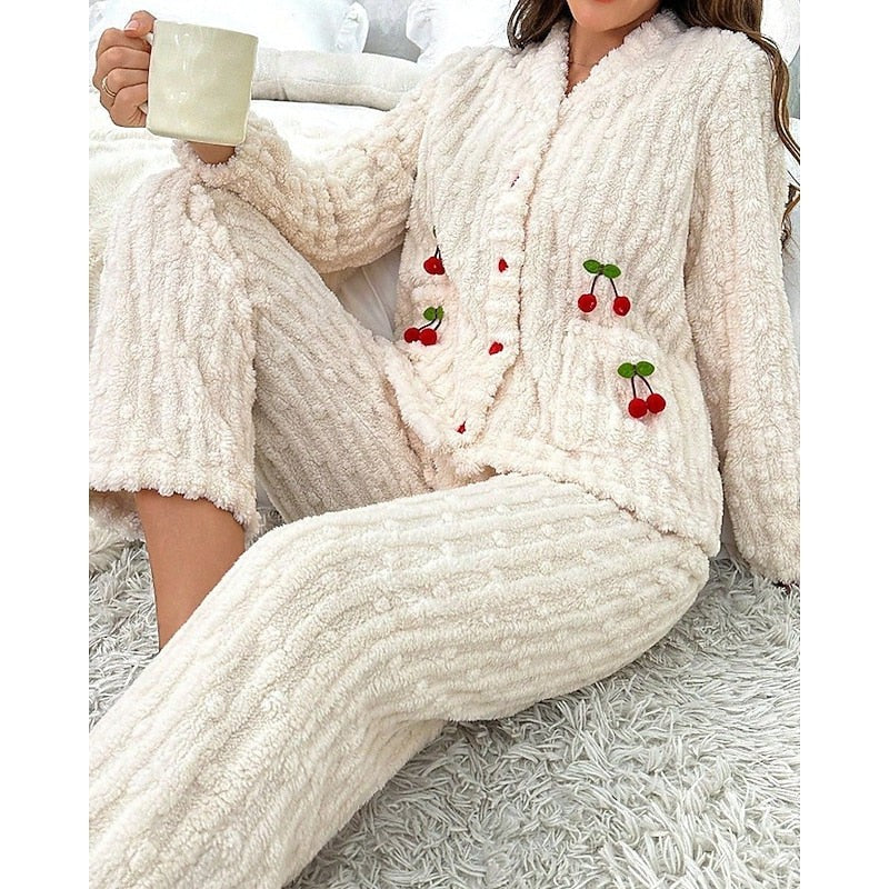 Pyjama polaire femme deux pièces, Ensemble de détente en polaire
