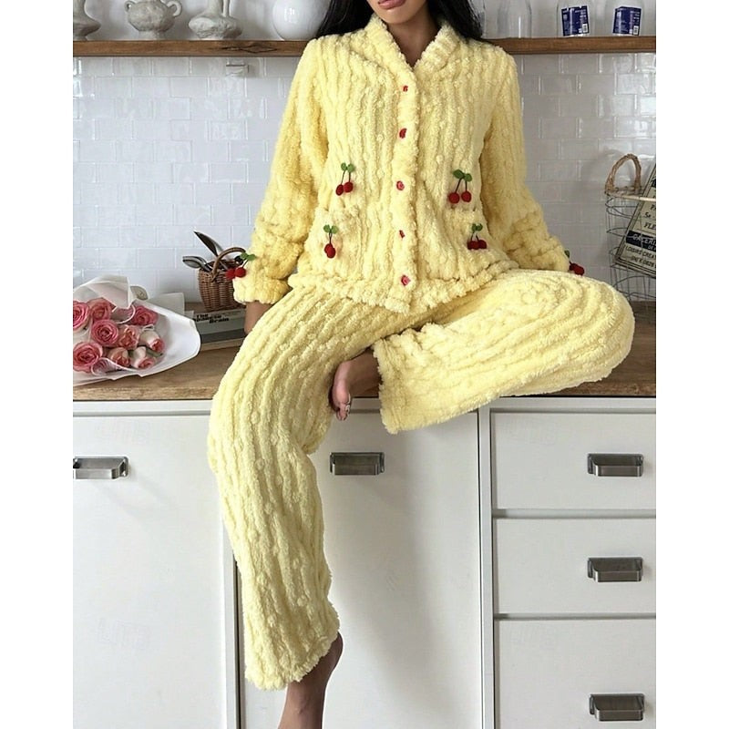 Pyjama polaire femme deux pièces, Ensemble de détente en polaire