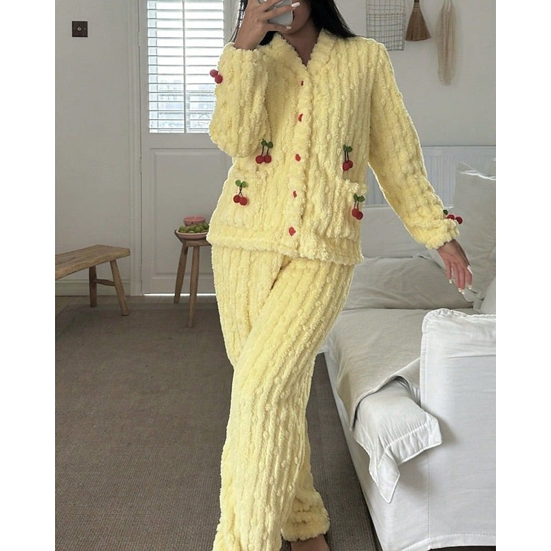 Pyjama polaire femme deux pièces, Ensemble de détente en polaire