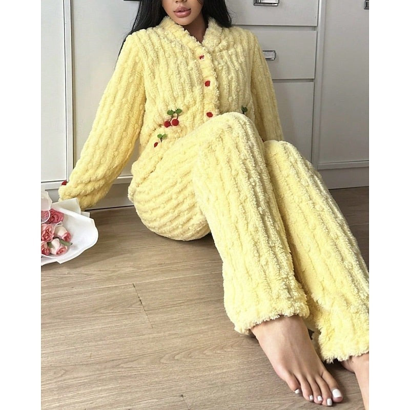 Pyjama polaire femme deux pièces, Ensemble de détente en polaire