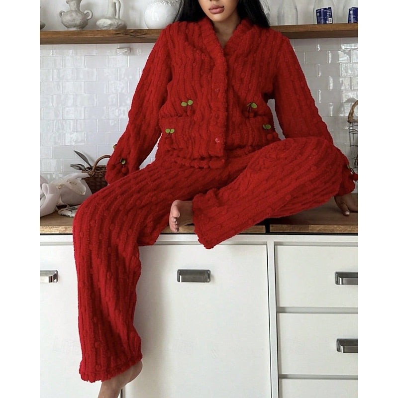 Pyjama polaire femme deux pièces, Ensemble de détente en polaire