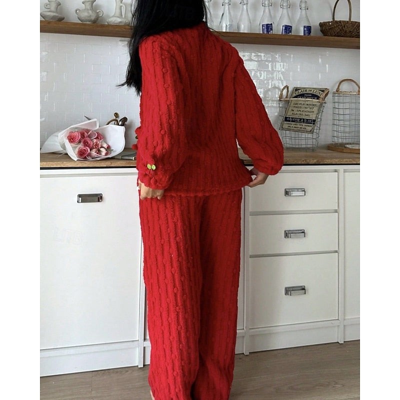 Pyjama polaire femme deux pièces, Ensemble de détente en polaire