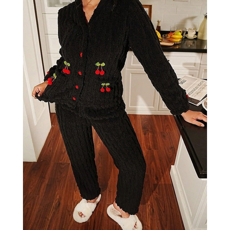 Pyjama polaire femme deux pièces, Ensemble de détente en polaire