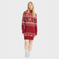 Robe pull de Noël à col roulé pour femme