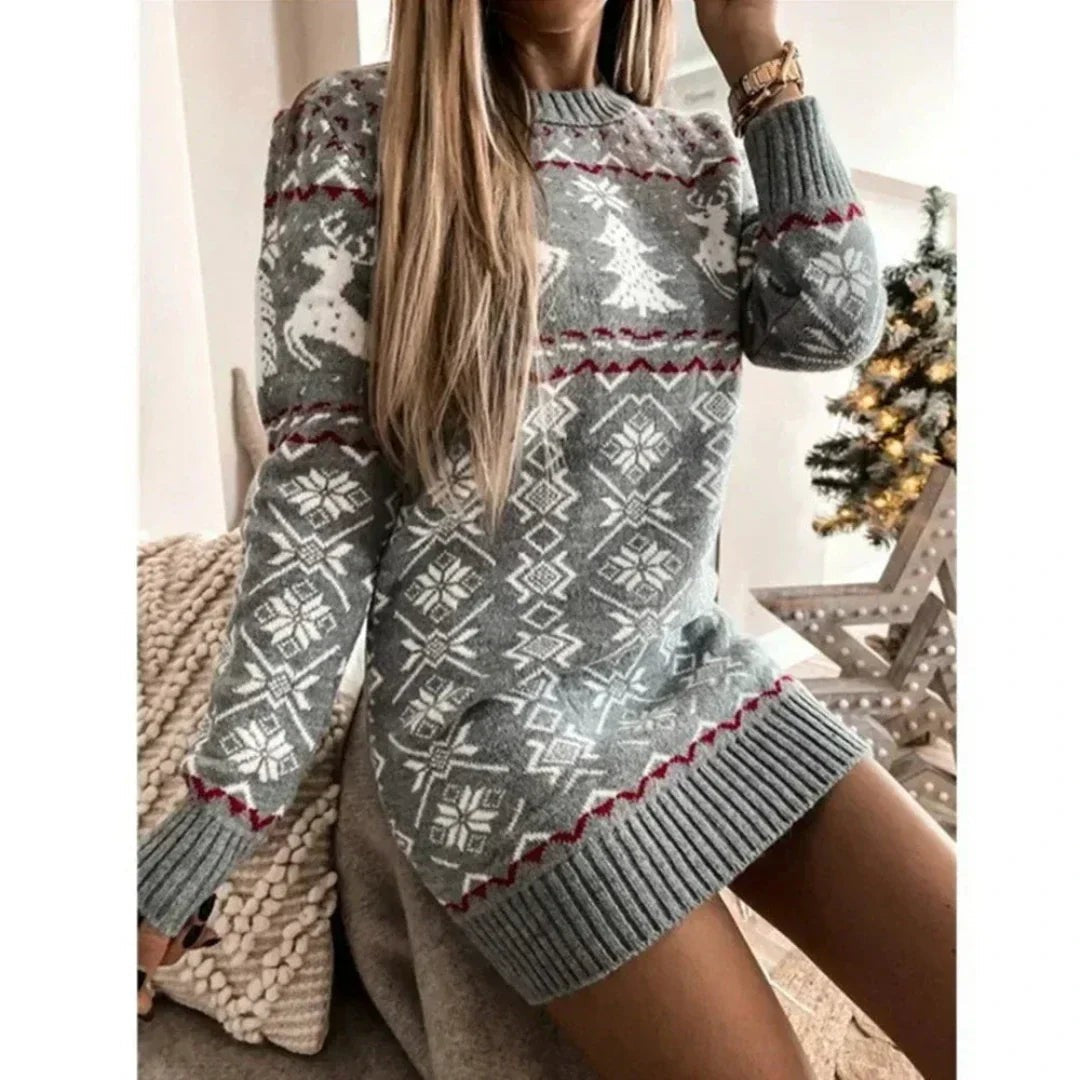 Robe pull de Noël chaude pour femme, Robe d'hiver