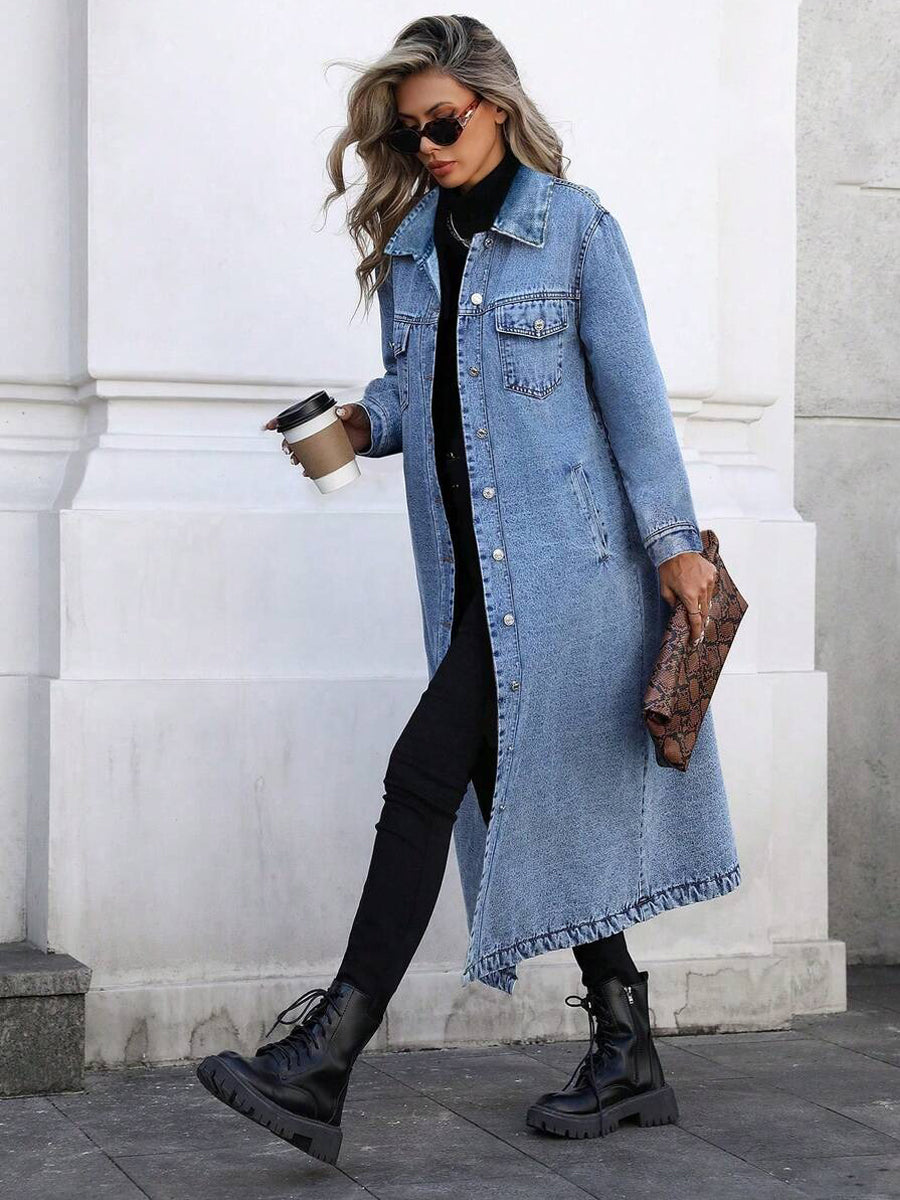 Zuzana | Longue Veste en Jean Élégante