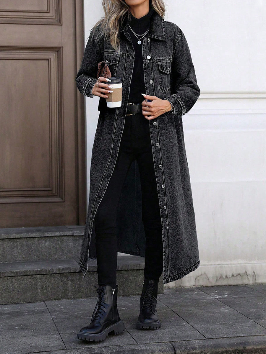 Zuzana | Longue Veste en Jean Élégante