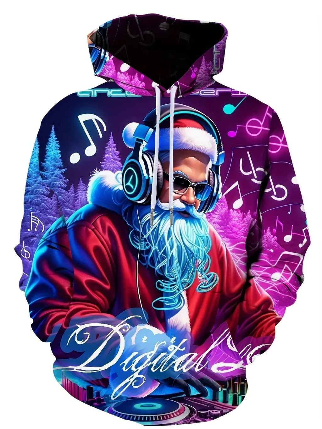 Sweat à capuche à imprimé de Noël pour homme, Pull chaud et moderne