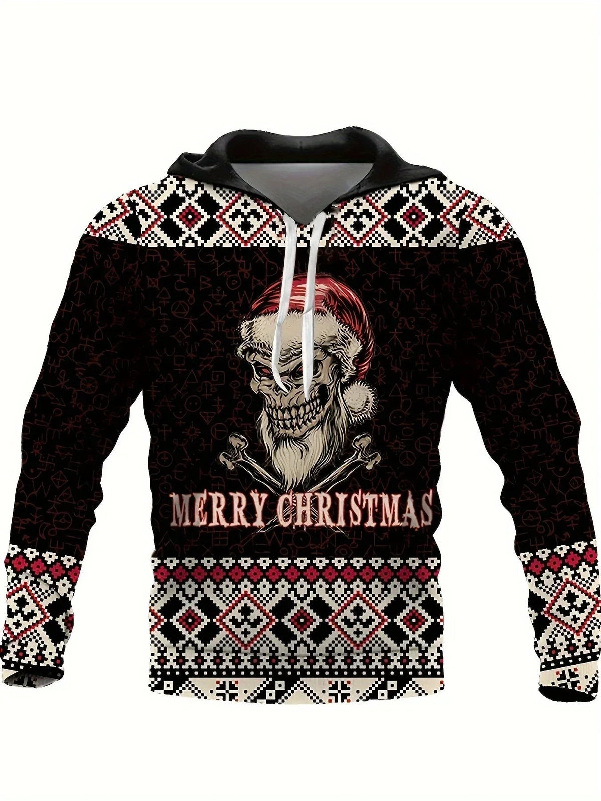 Sweat à capuche à imprimé de Noël pour homme, Pull chaud et moderne