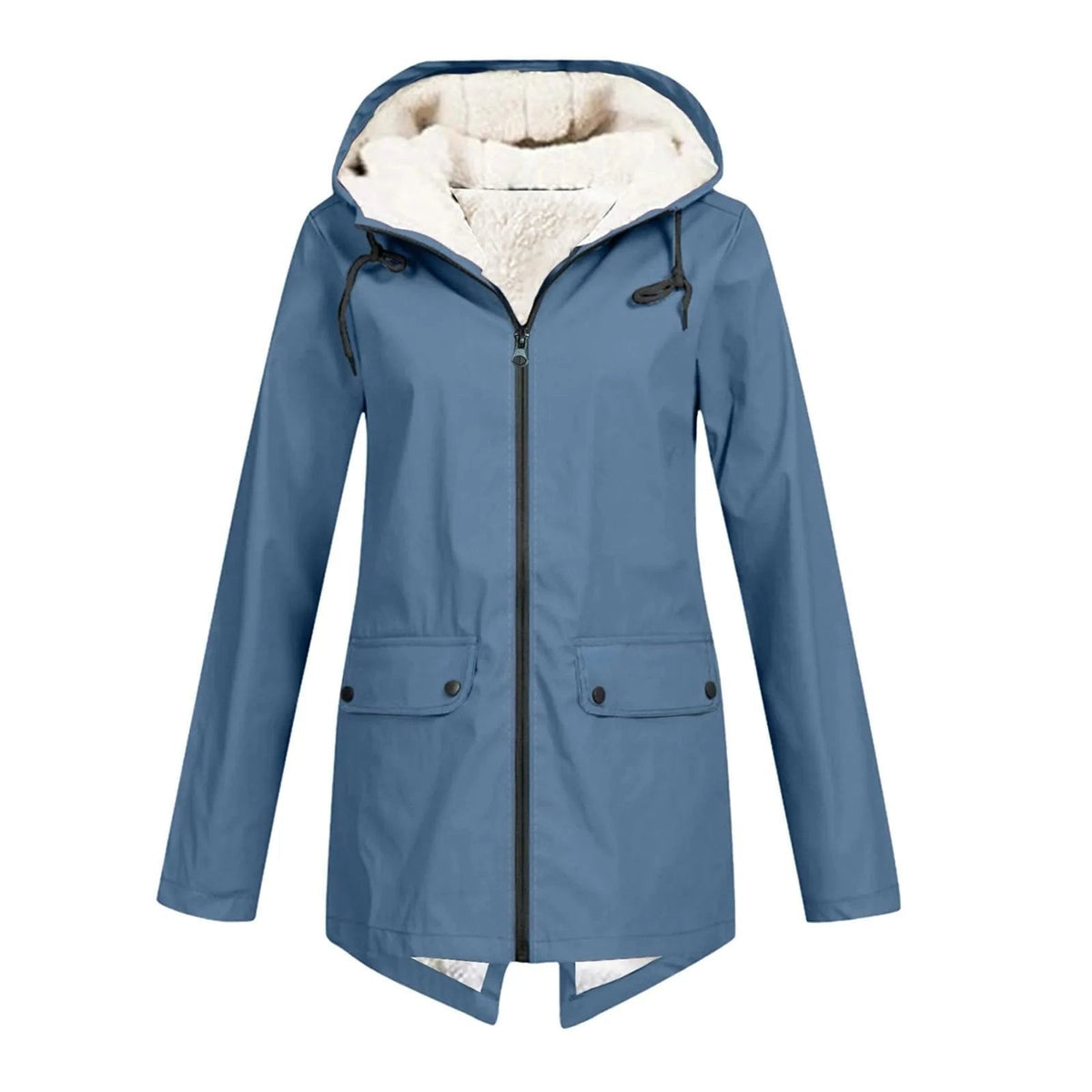 Trench-coat imperméable à capuche pour femme, moderne et résistant aux intempéries
