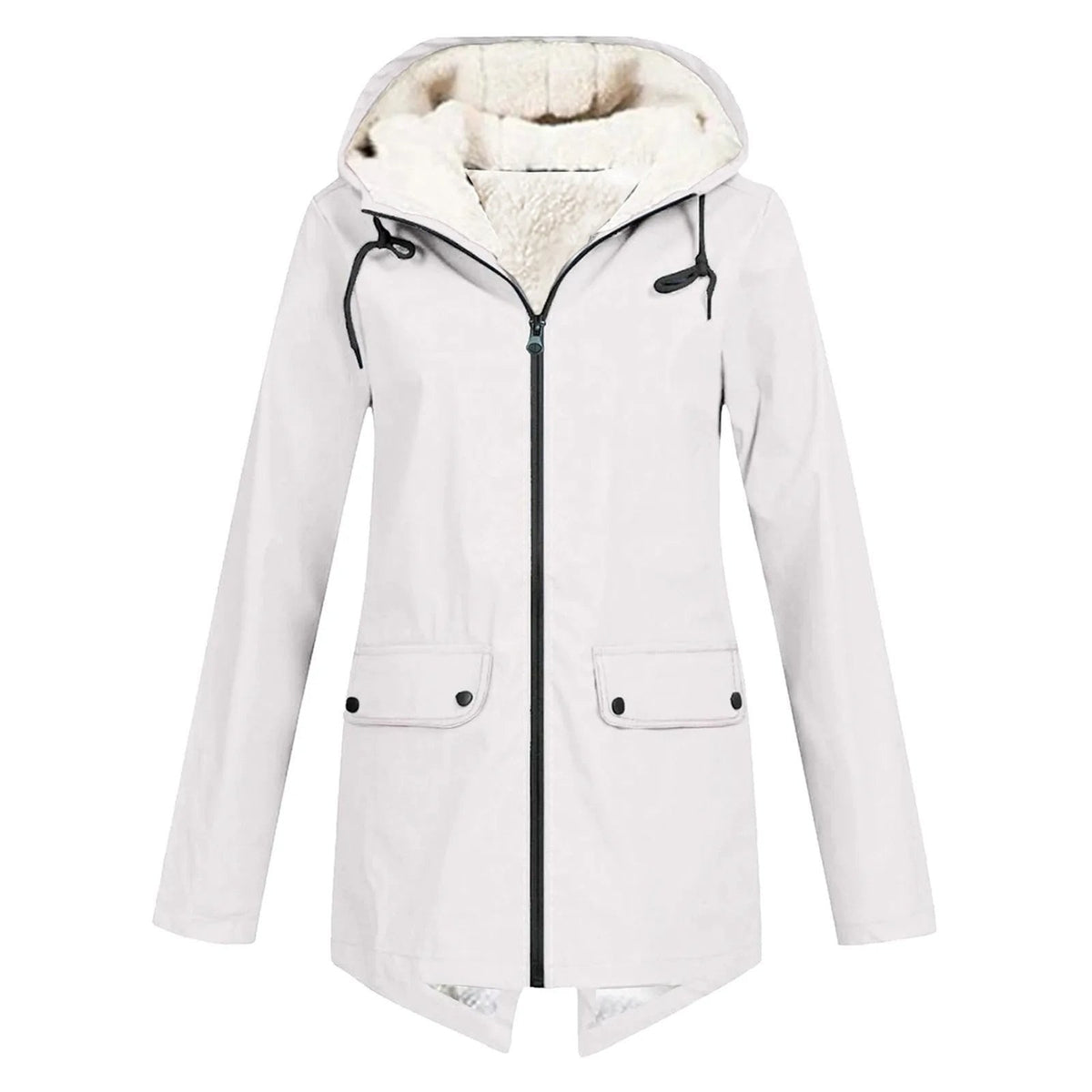 Trench-coat imperméable à capuche pour femme, moderne et résistant aux intempéries