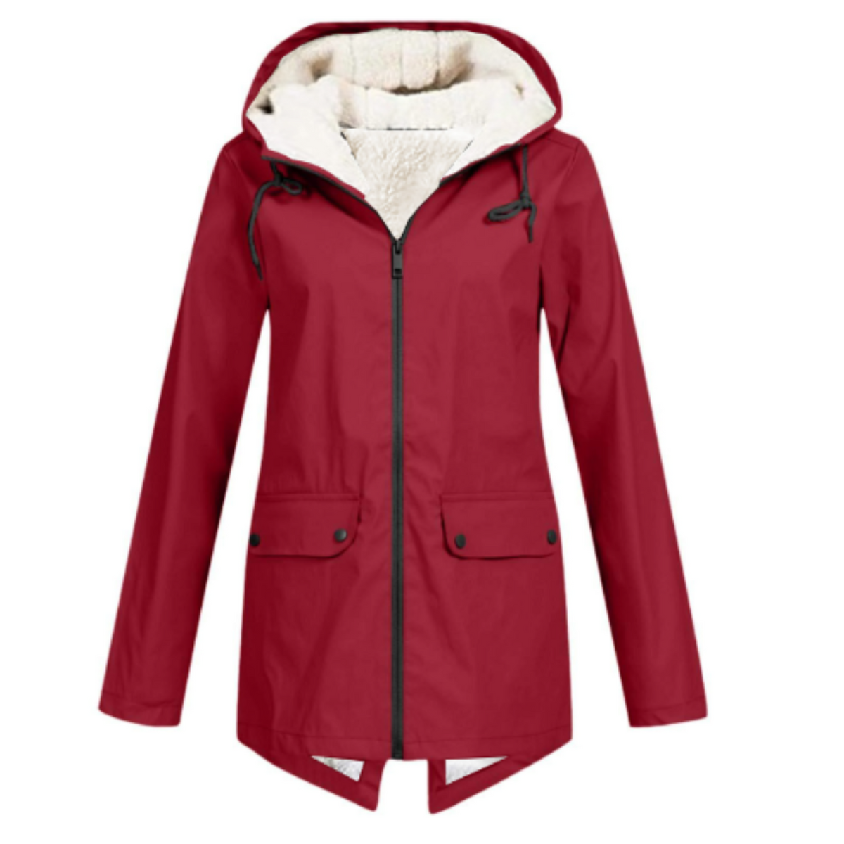 Trench-coat imperméable à capuche pour femme, moderne et résistant aux intempéries