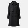 Trench-coat mi-long femme noir classique et élégant