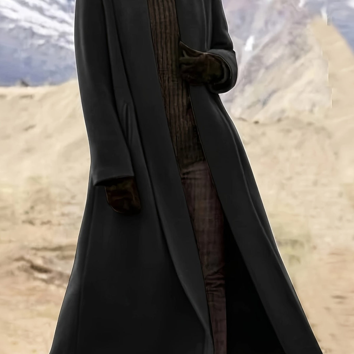 Trench long fluide et élégant, manteau oversize pour femme