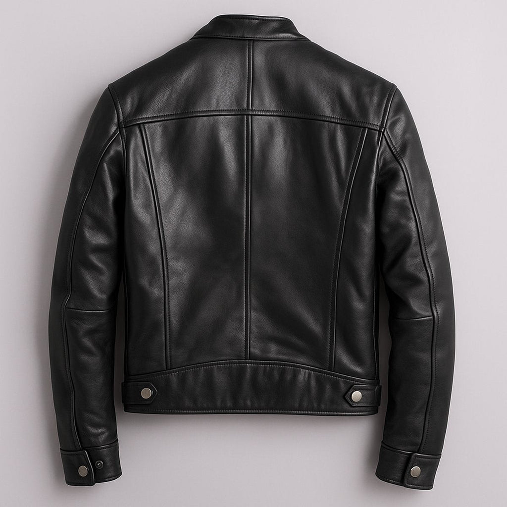 Veste aspect cuir homme motard vintage matelassée à fermeture zippée