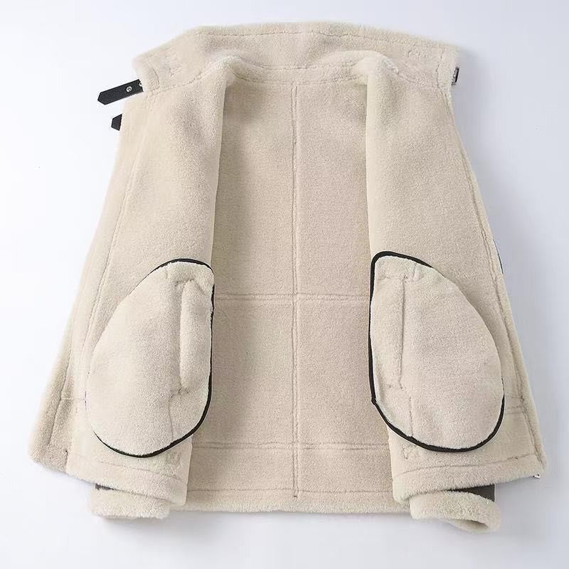 Veste aviateur en simili cuir avec doublure shearling pour homme