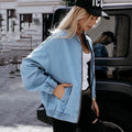 Veste bomber légère pour femme à fermeture zippée, coupe chic décontractée