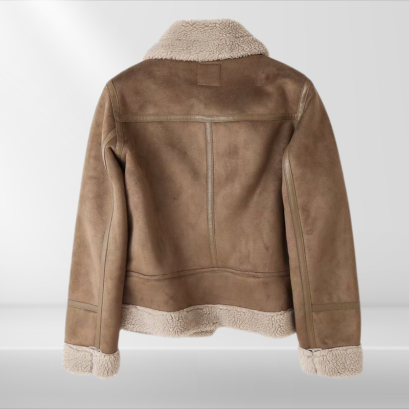 Veste bombers femme en sherpa polaire avec fermeture éclair
