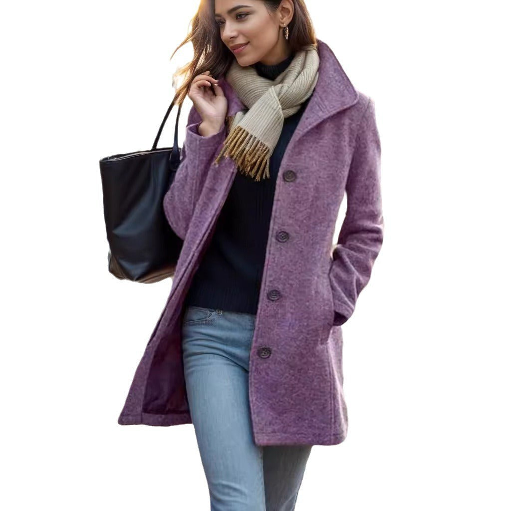 Veste courte en imitation daim pour femme à col chemise, patte de boutonnage et poches latérales