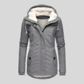 Veste d'hiver élégante pour femme à capuche et protection contre les intempéries