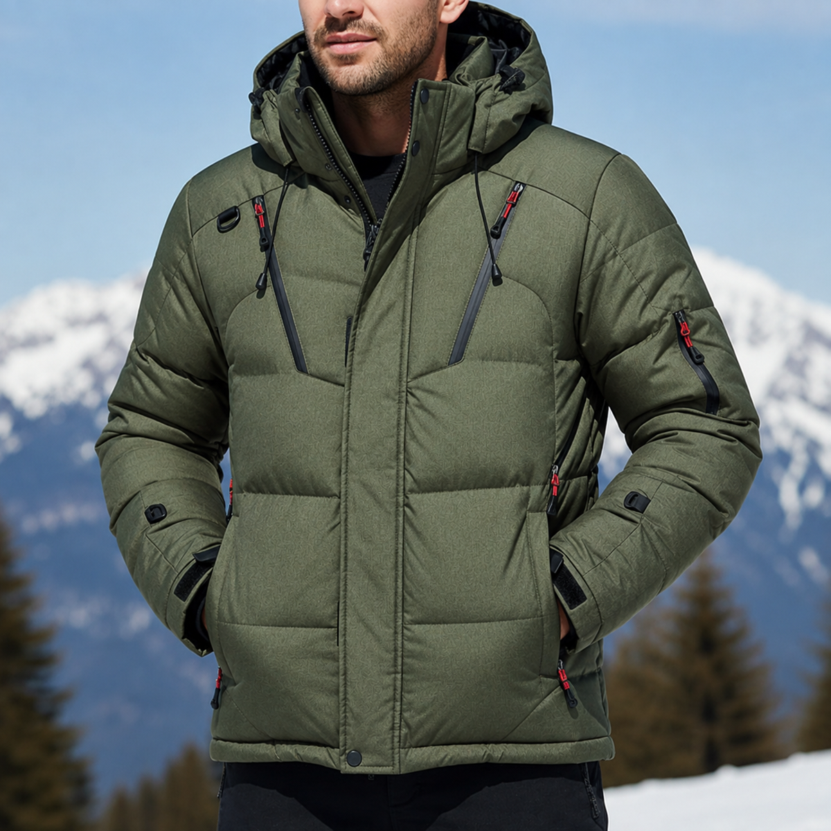 Veste d'hiver rembourrée pour homme et femme à capuche amovible, coupe-vent et doublure épaisse