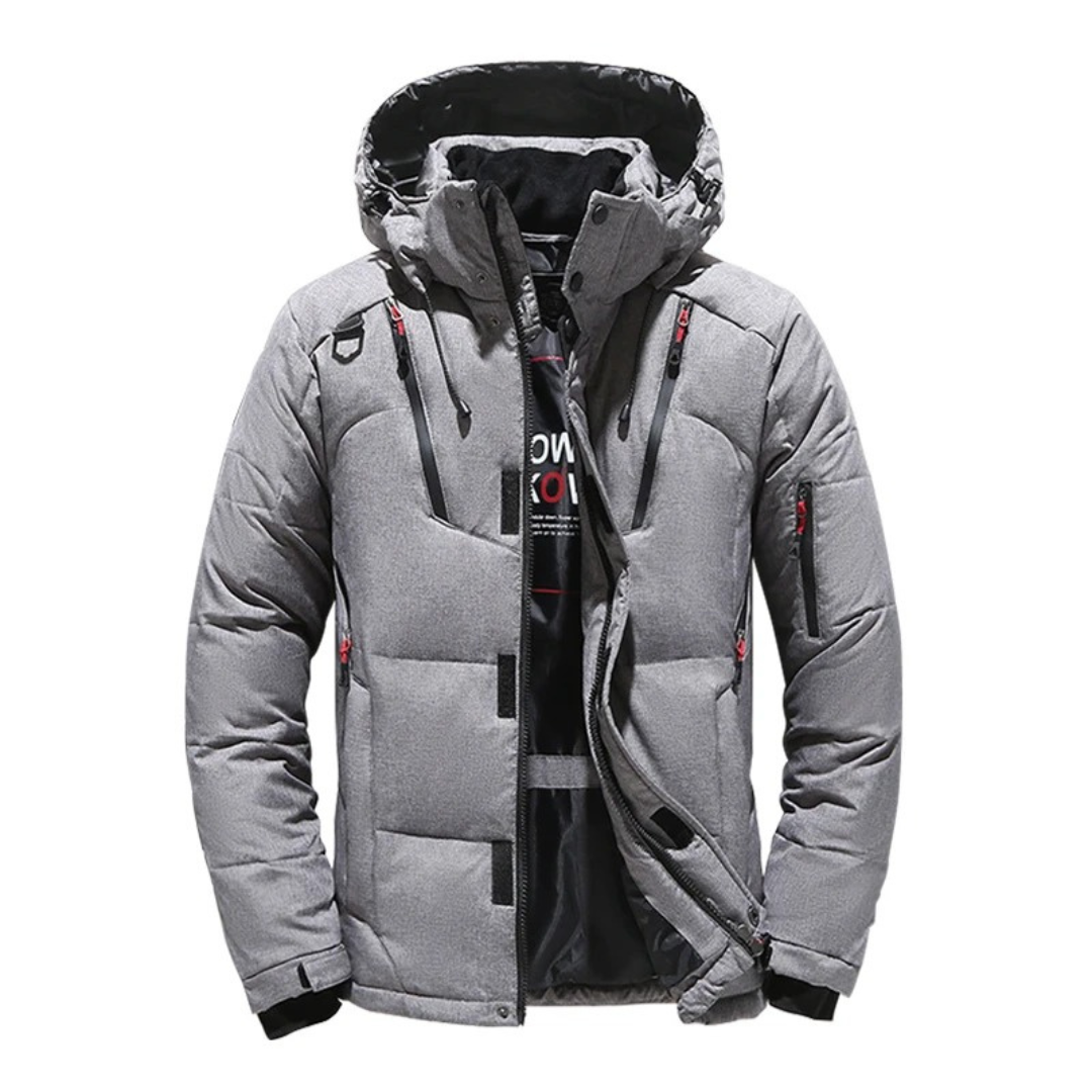 Veste d'hiver rembourrée pour homme et femme à capuche amovible, coupe-vent et doublure épaisse
