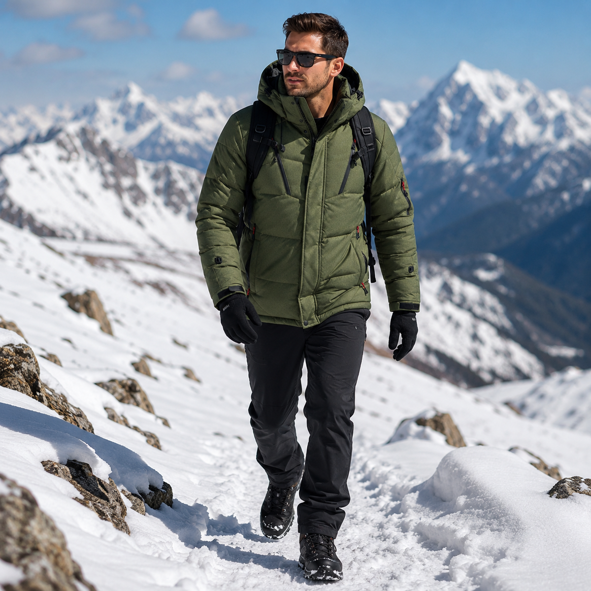Veste d'hiver rembourrée pour homme et femme à capuche amovible, coupe-vent et doublure épaisse