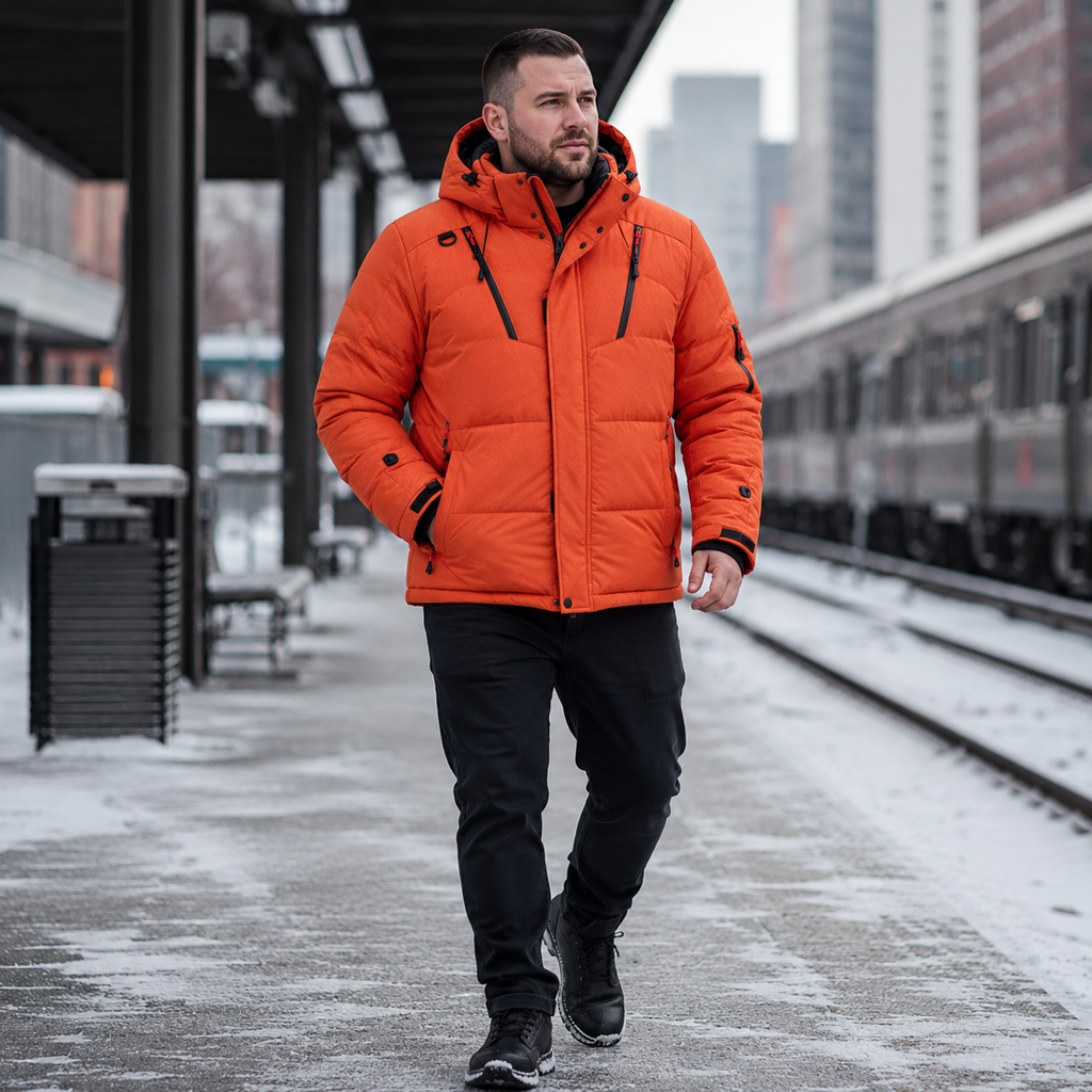 Veste d'hiver rembourrée pour homme et femme à capuche amovible, coupe-vent et doublure épaisse