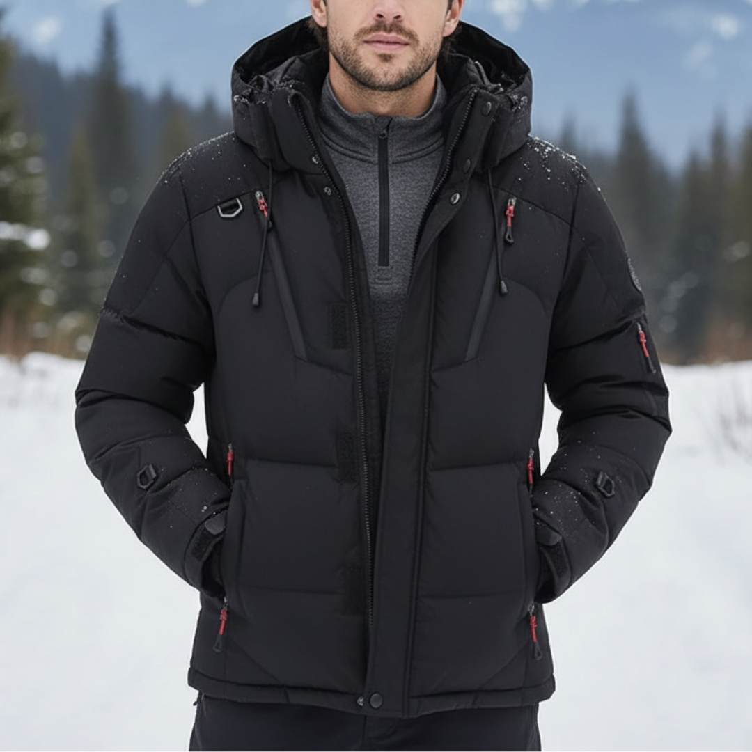 Veste d'hiver rembourrée pour homme et femme à capuche amovible, coupe-vent et doublure épaisse
