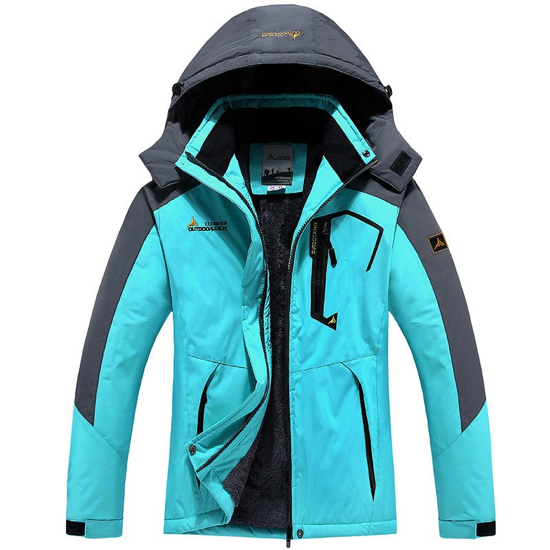 Veste de ski d'extérieur imperméable et doublée pour homme à capuche amovible, doublure thermique