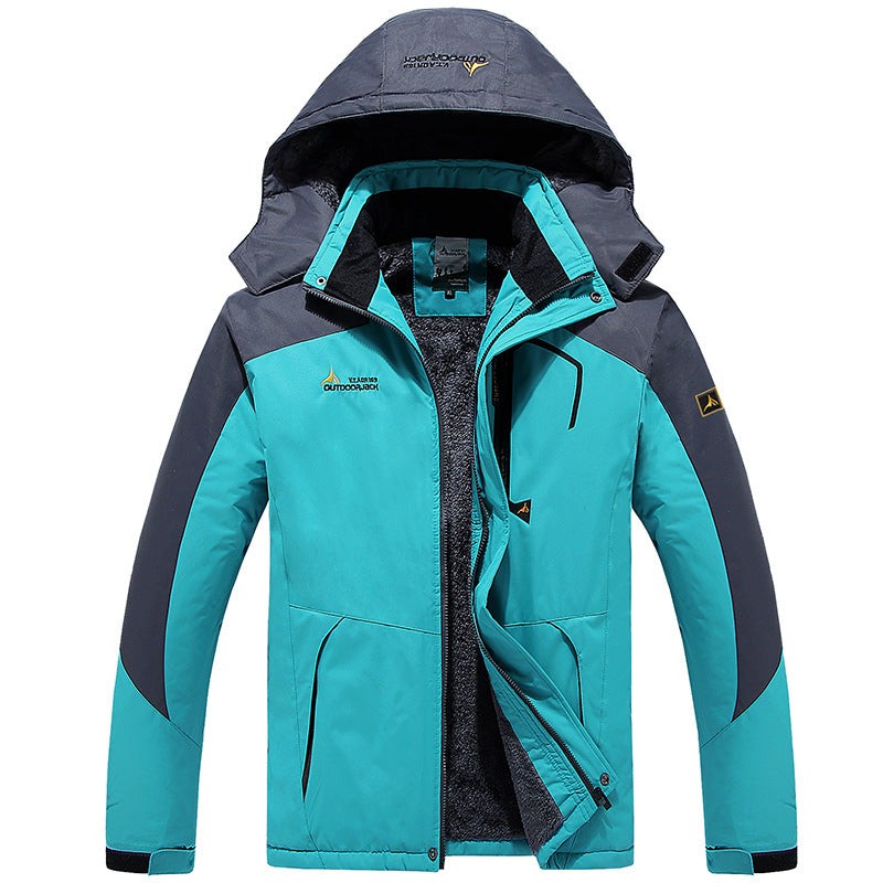 Veste de ski d'extérieur imperméable et doublée pour homme à capuche amovible, doublure thermique