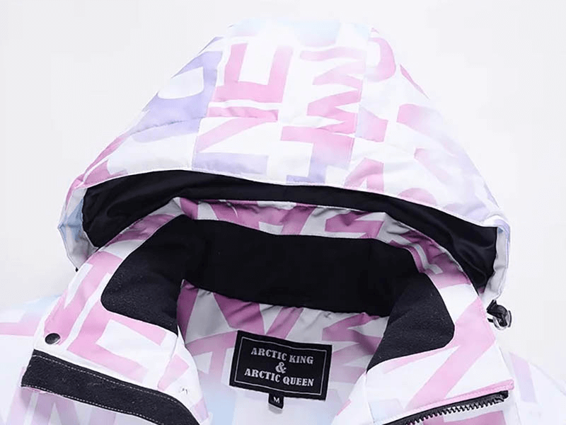 Veste de ski femme élégante à lettres imprimées avec poches