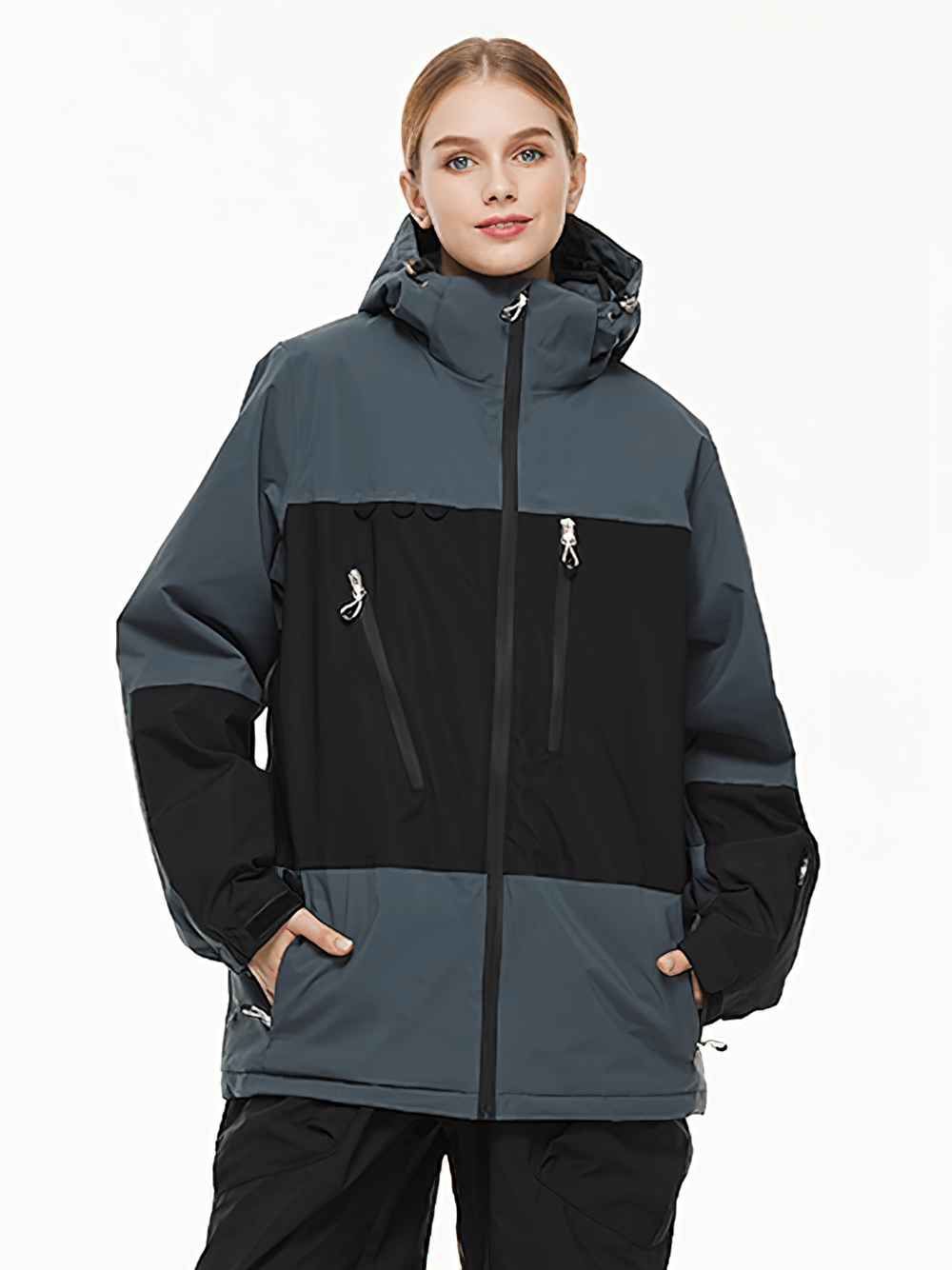 Veste de ski imperméable à capuche unisexe, Veste de sport coupe-vent
