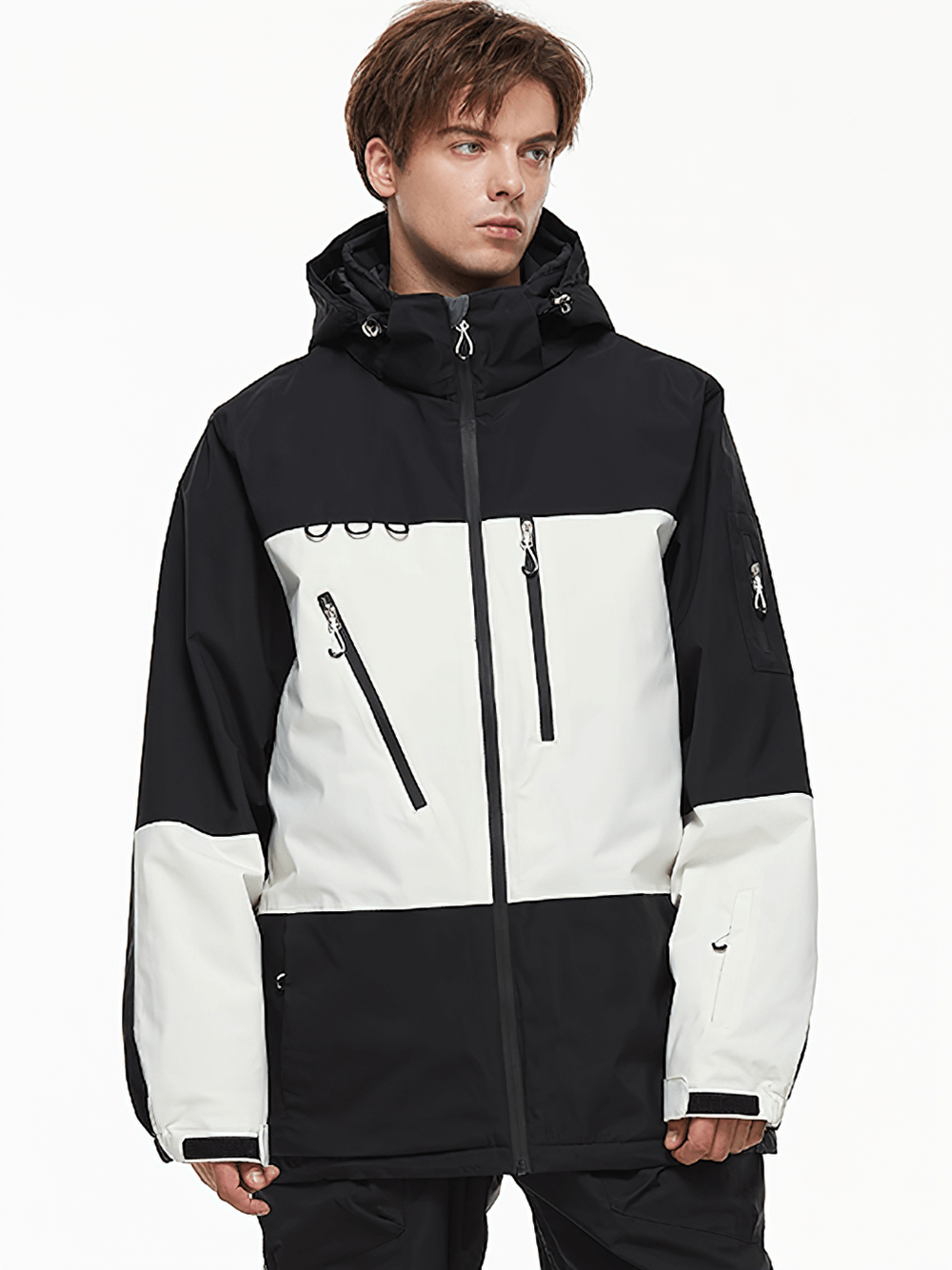 Veste de ski imperméable à capuche unisexe, Veste de sport coupe-vent