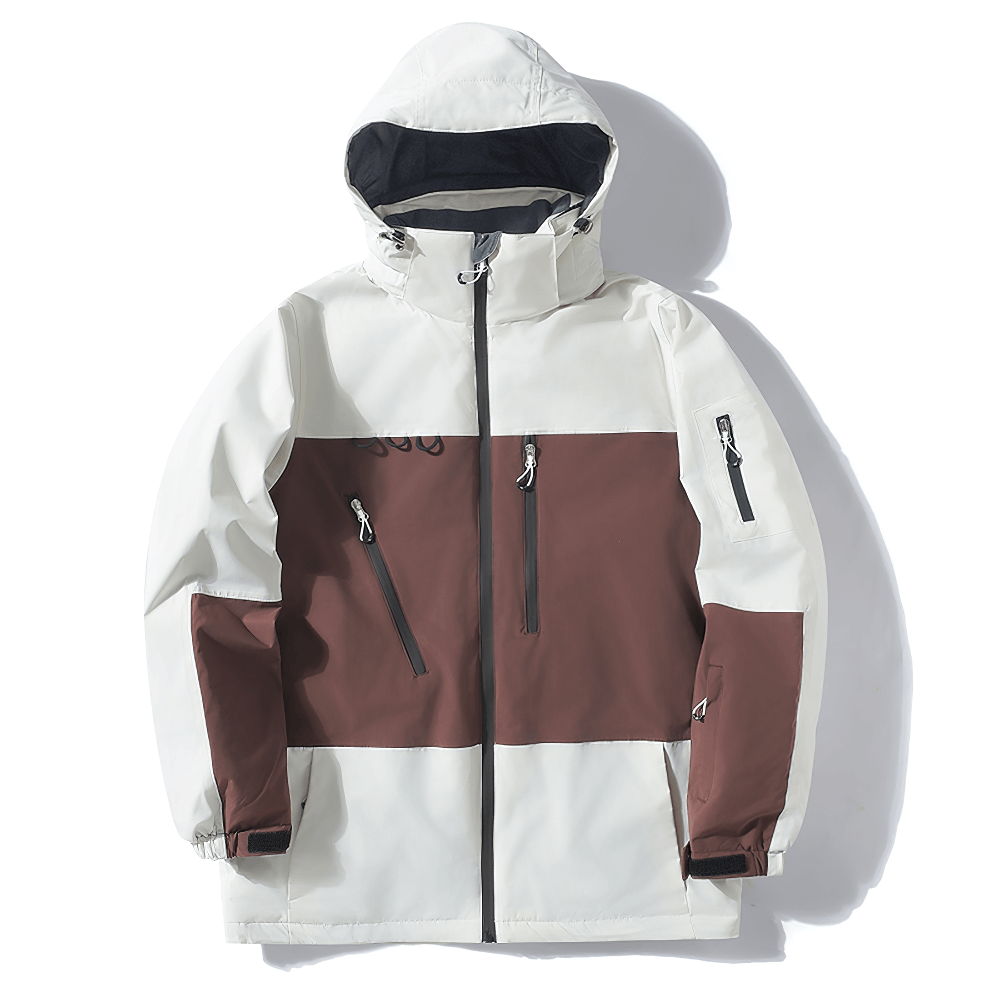 Veste de ski imperméable à capuche unisexe, Veste de sport coupe-vent