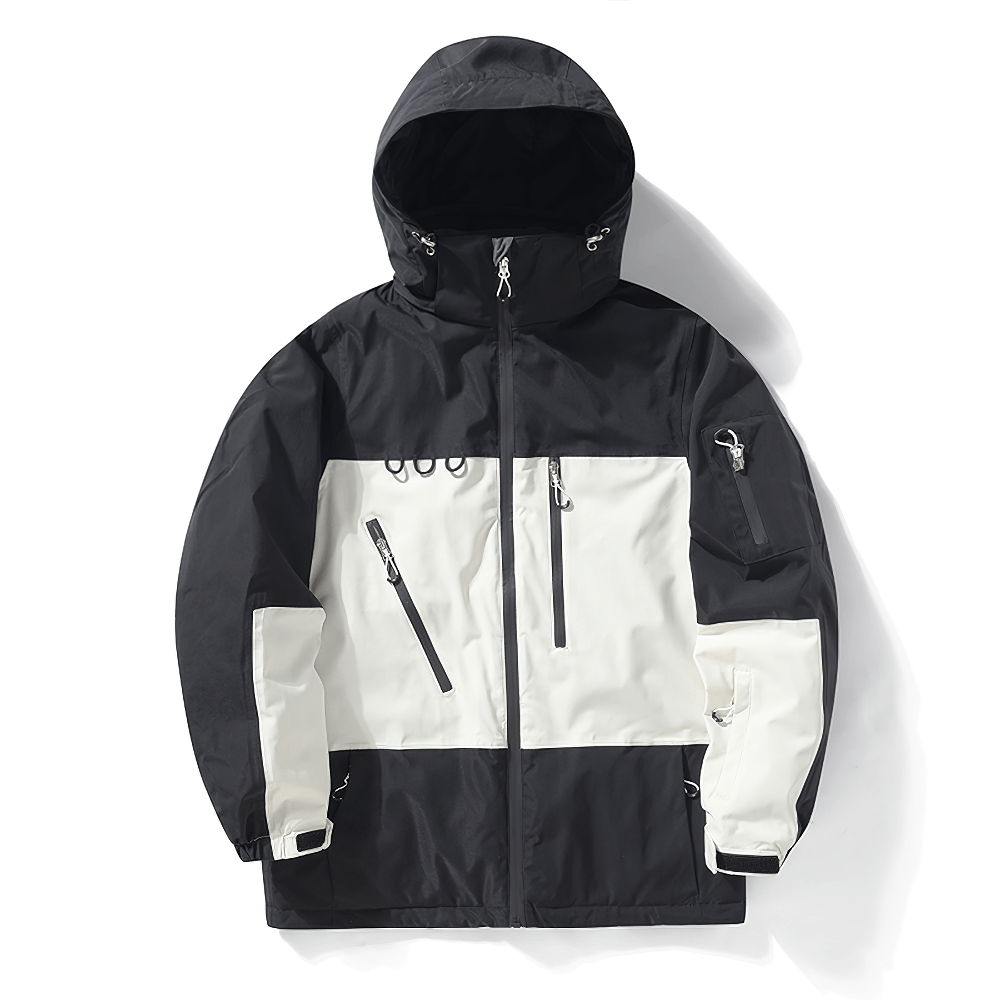Veste de ski imperméable à capuche unisexe, Veste de sport coupe-vent