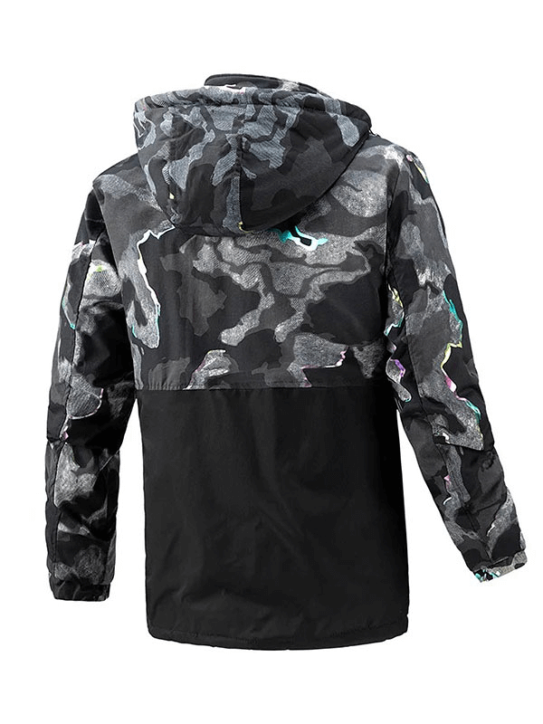 Veste de ski réversible à capuche avec poches plaquées pour homme
