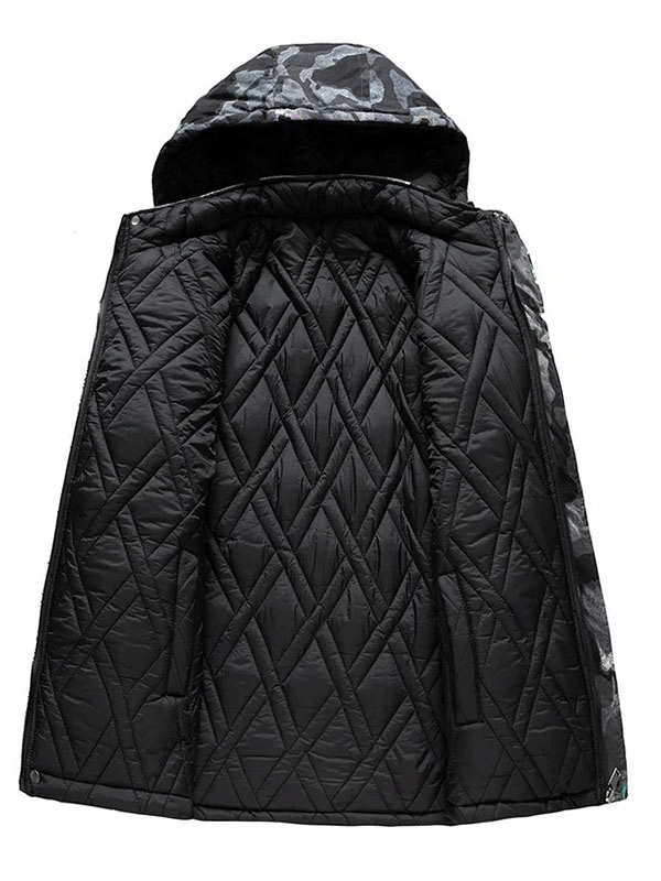 Veste de ski réversible à capuche avec poches plaquées pour homme